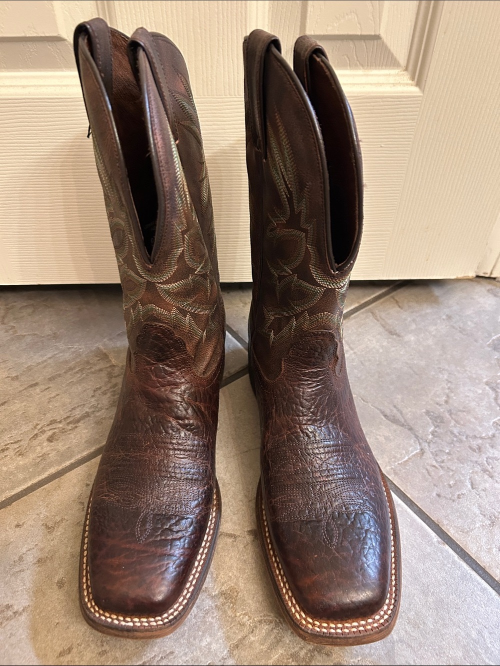 Nocona Brown Leather Western Cowboy Boots
